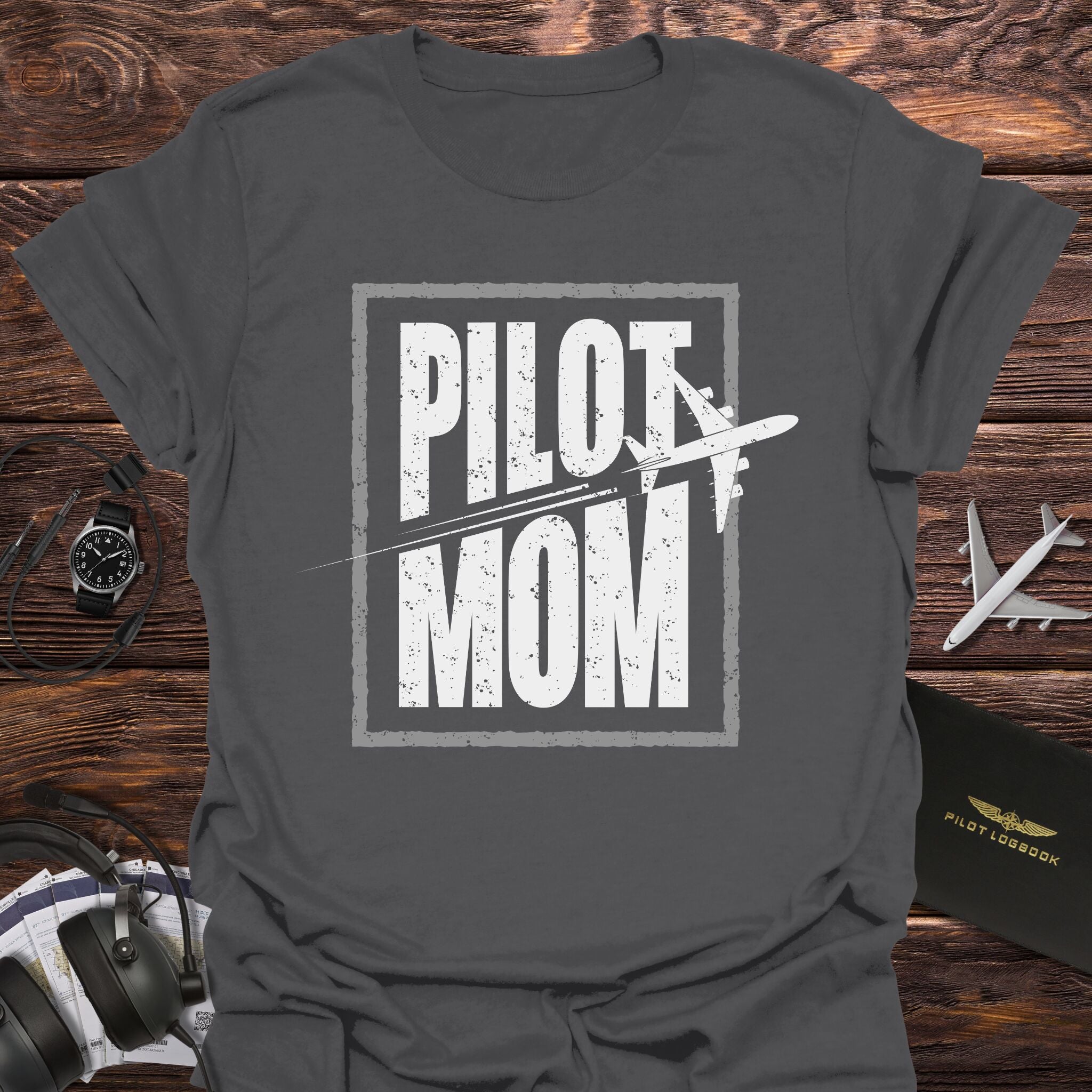 Pilot Mom with Plane T-Shirt