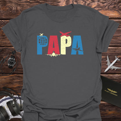 Colorful PAPA Pilot T-Shirt