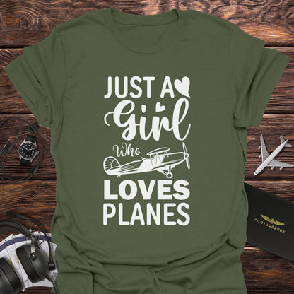 Just a Girl Who Loves Planes T-Shirt