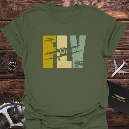 Fly Vintage Bi-Plane T-Shirt