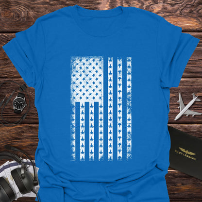 Patriotic Fighter Jet American Flag T-Shirt