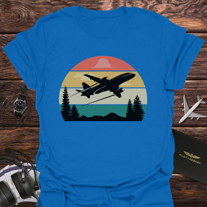 Retro Sunset Airplane T-Shirt