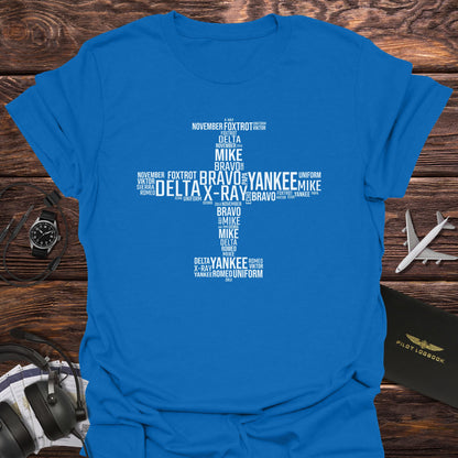 Small Airplane Phonetic Alphabet T-Shirt